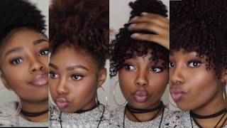 4 Easy Natural Hairstyles | Puff and Ponytails