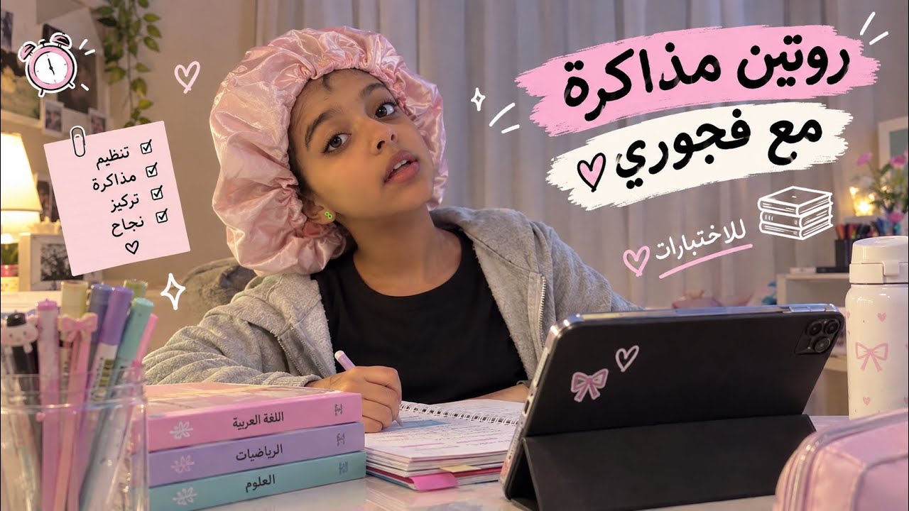 فلوق روتين المذاكره للاختبارات مع فجوري + وبروفة الميك اب  لليوم الوطني 🇸🇦🤩 قولو رايكم