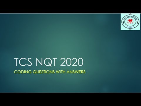 TCS NQT 2020 CODING QUESTIONS WITH ANSWERS
