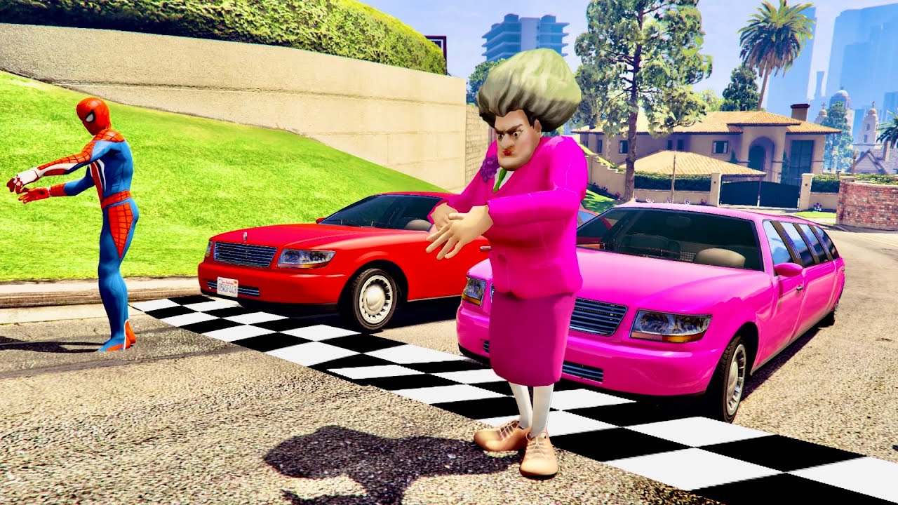 المعلمة الشريرة تتحدى سبايدرمان في سباق سيارات ليموزين لأول مرة!! 😱🔥