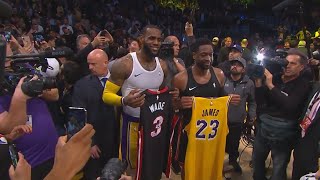 LeBron James Surprises Dwyane Wade In His Final NBA Game With Carmelo Anthony \& Chris Paul!