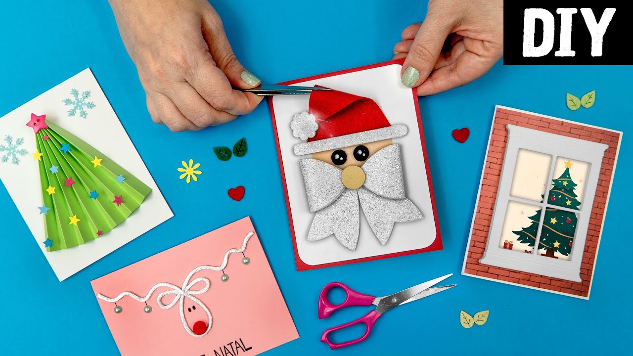 🎄 5 Ideias Fáceis de Cartão de Natal Criativo Gastando Pouco - YouTube
