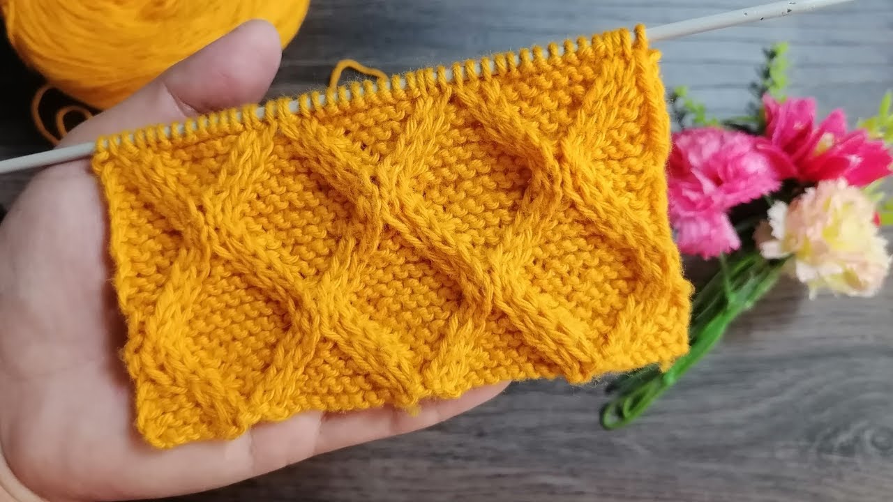 PUNTO DE ROMBOS DOBLES - Excelente para suéter - EXPLICADO EN ESPAÑOL