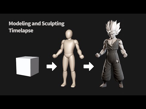 Modeling And Sculpting Timelapse Son Gohan Dragon Ball Z In Blender