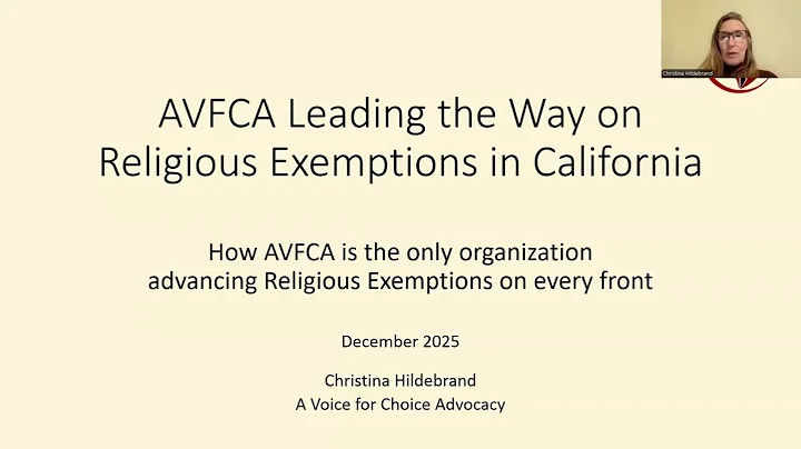 AVFCA Leading the Way on Religious Exemptions in California - Christina Hildebrand