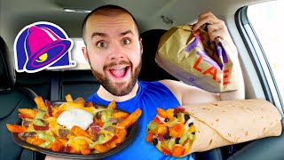 Taco Bell's NEW Chile Verde Fries + Burrito Review! BEST STEAK ITEM EVER?