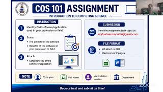 COS 101 Information Processing and Computer Discipline