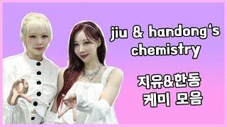 jiu and handong's chemistry 드림캐쳐 지유\&한동 케미 모음 🐰🐱