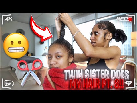 Twin Sister Does My Hair … Pt. 8 😂 | TheWickerTwinz