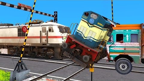 HIGHEST SPEED TRAIN HITS THE WDM3D|DIFFERENT RAILROAD CROSSING 2023|🔺 Train Simulator|