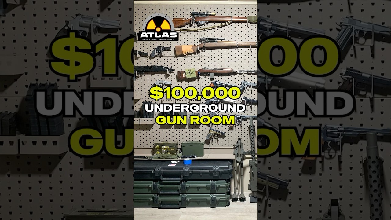 $100,000 underground gun room with a Fort Knox vault door!