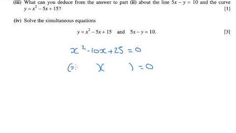 O AS Pure Maths - Simultaneous Equations CR C1 January 2006 q8iv