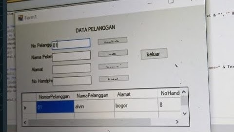 Membuat Aplikasi Data Pelanggan (Visual Stidio 2010)