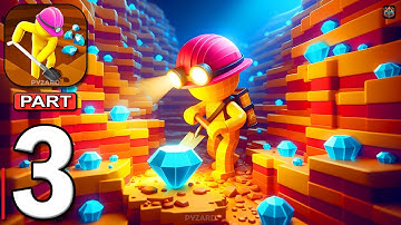 Dig Deep - Gameplay Walkthrough Part 3 - Stickman Gold Digger Mining Adventure (Android,iOS)