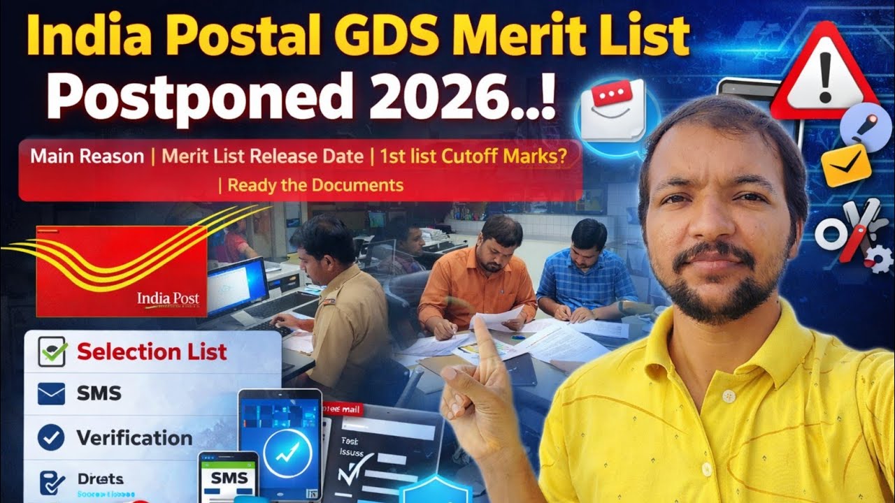 🚨GDS Merit⚠️List Postponed 2026•Big Problem🎯in Result • వారికి జాబ్ రాదు😲 •GDS 1st मेरिट लिस्ट आ गई🎯