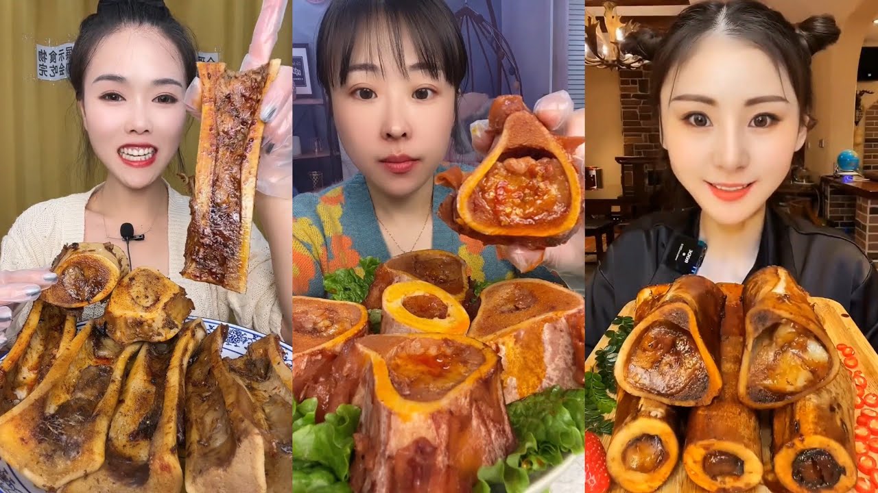 asmr mukbang bone marrow- thánh ăn tủy xương siêu cay - 牛骨髓, 牛肉の骨髄, 쇠고기 골수, गोजातीय अस्थि मज्जा #16