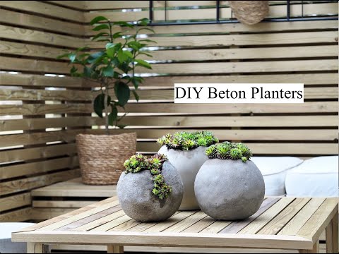 DIY Betong potter - sement planters for the garden