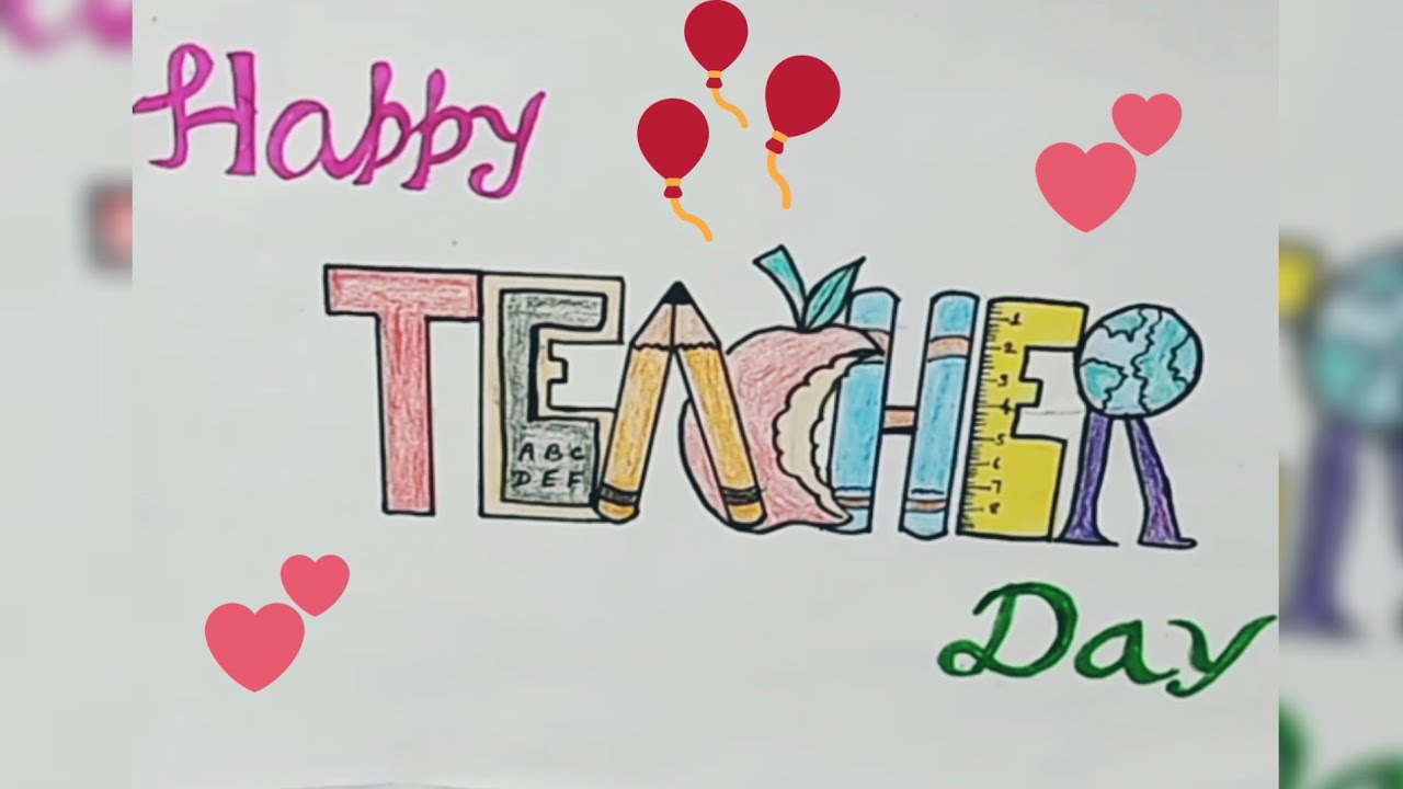 Beautiful drawing for teacher's day/teacher's day pop up card making