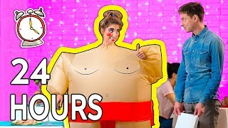 I SPENT 24 HOURS IN A GIANT SUMO SUIT! || Prank GONE WRONG!!! Funny Tricks by 123 GO! CHALLENGE