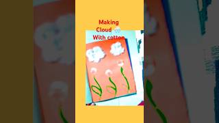 Cloud project #making cloud with cotton ball #kids video  #viralvideo #kidsprojects  #shorts #art
