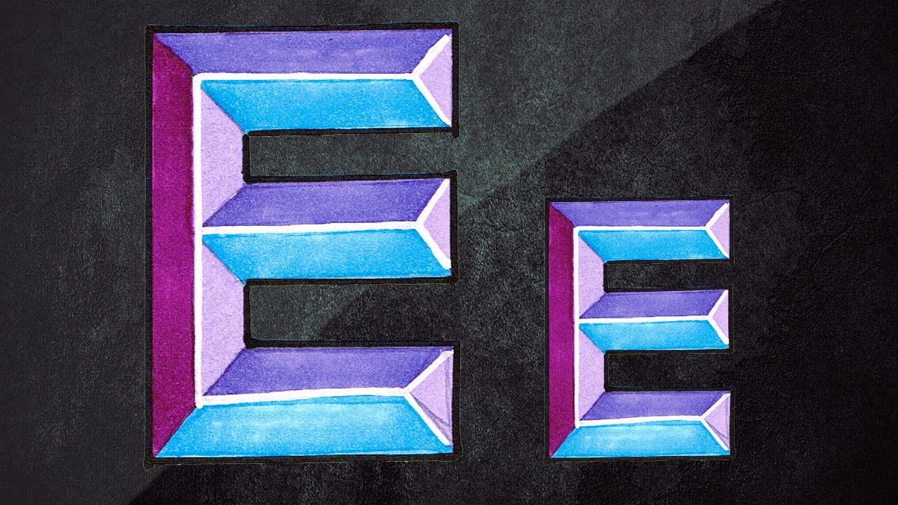 How To Draw 3d Letters 3d Graffiti Draw Letter E In Chisel Letters Youtube