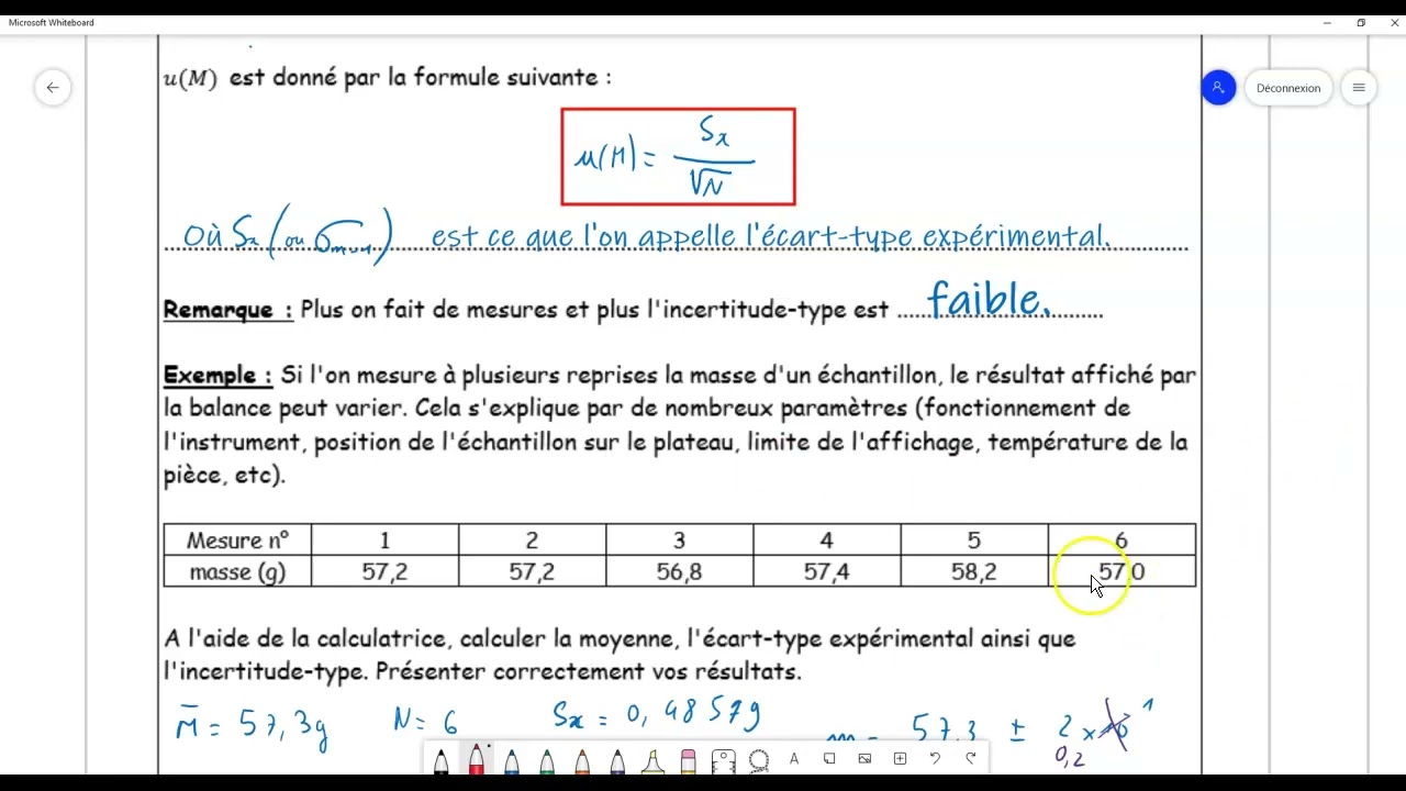 Tspé C0.3 incertitudes de type A et B