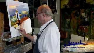 01Demonstration of knife painting by Christian Jequel: 'Harvest'