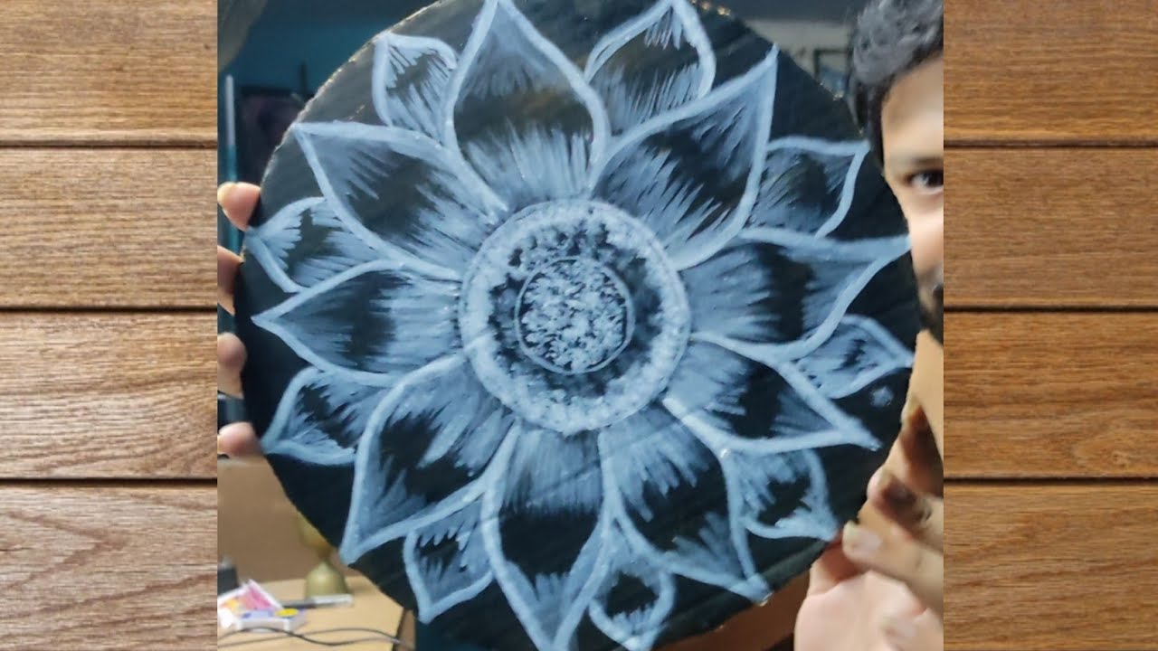 Draw a flower on Black Paper Drawing on black paper Black paper