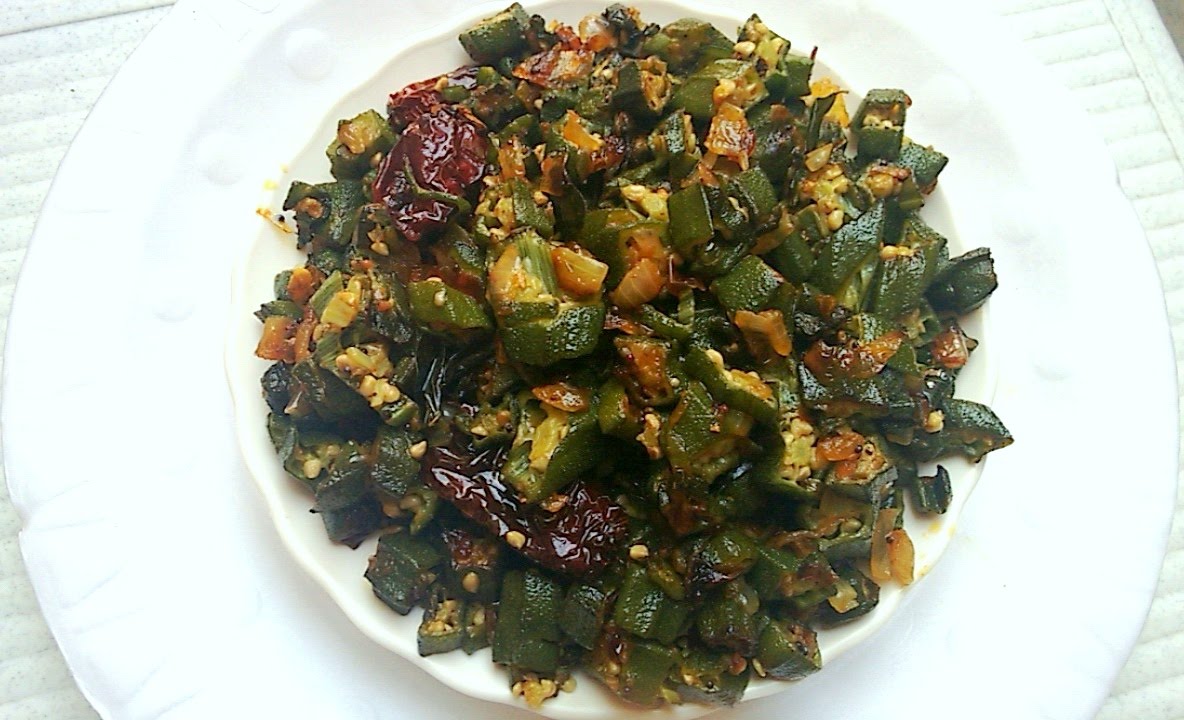 Bhindi masala fry/ Lady's Finger fry/okra fry recipe in kannada YouTube