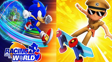 Sonic Dash Run vs Little Singham Super Skater Gameplay 
