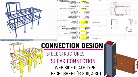 Manual Design of Shear Connection (Web Side/ Fin Plate ) in Excel  | Steel Structure | IS AISC Code