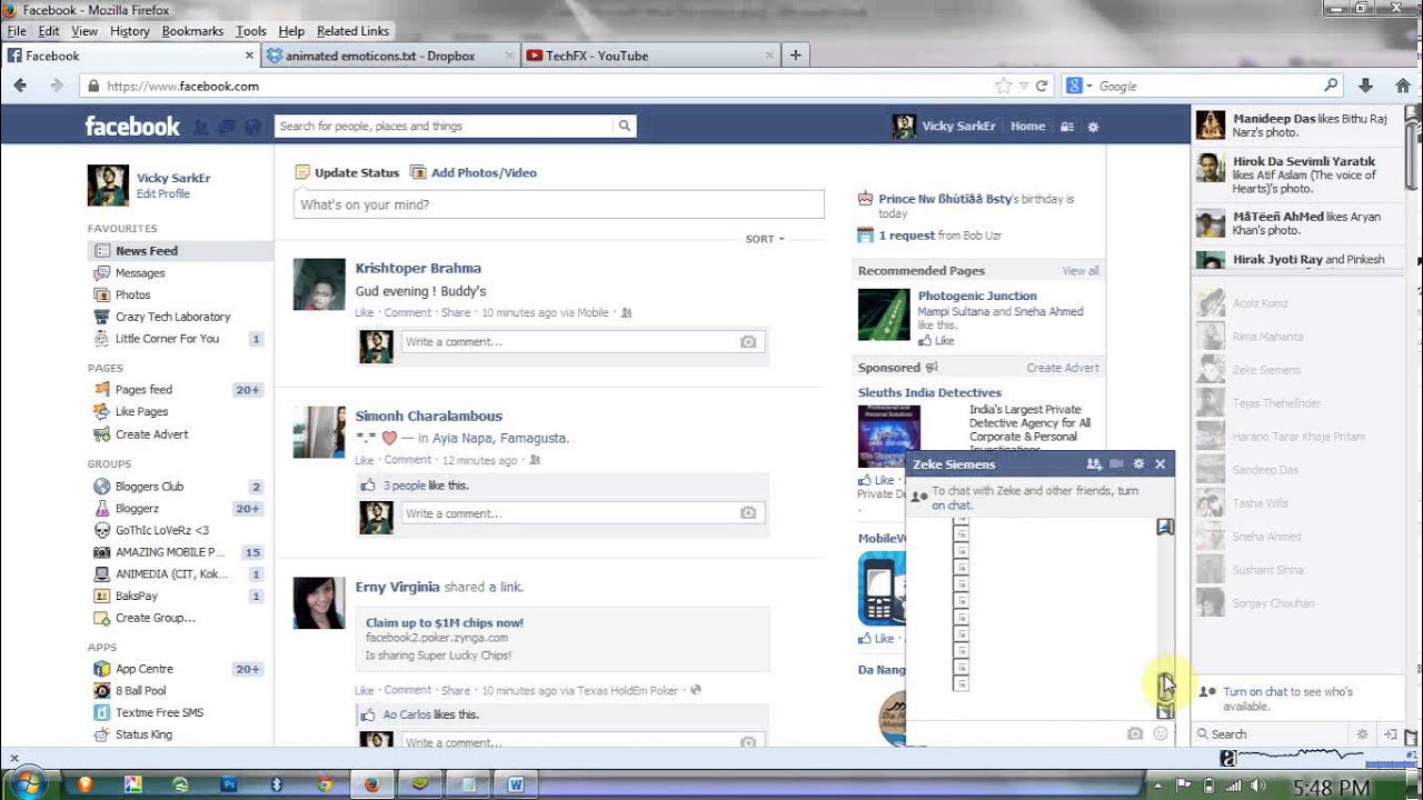 New animated emoticons for facebook chat