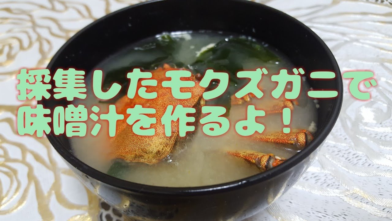 Crab 採集したモクズガニで味噌汁を作るよ Youtube