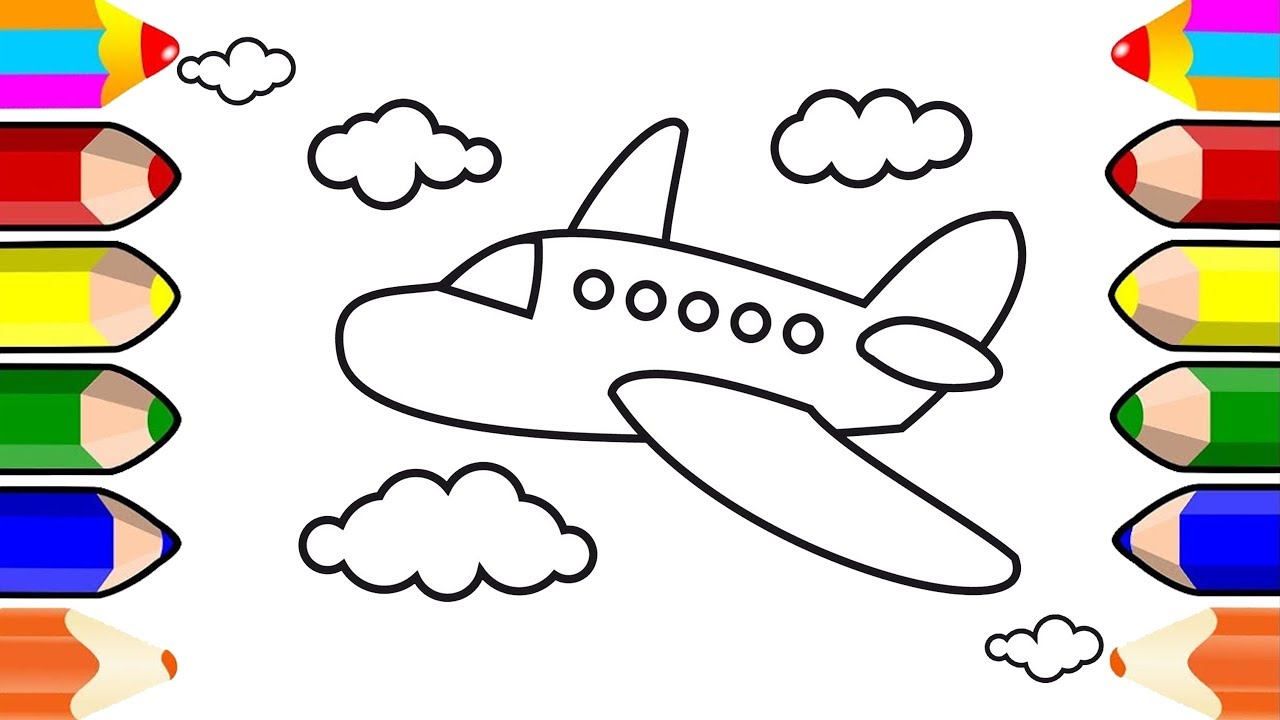 Airplane Coloring and Drawing Pages For Kids | How To Draw Airplane ...