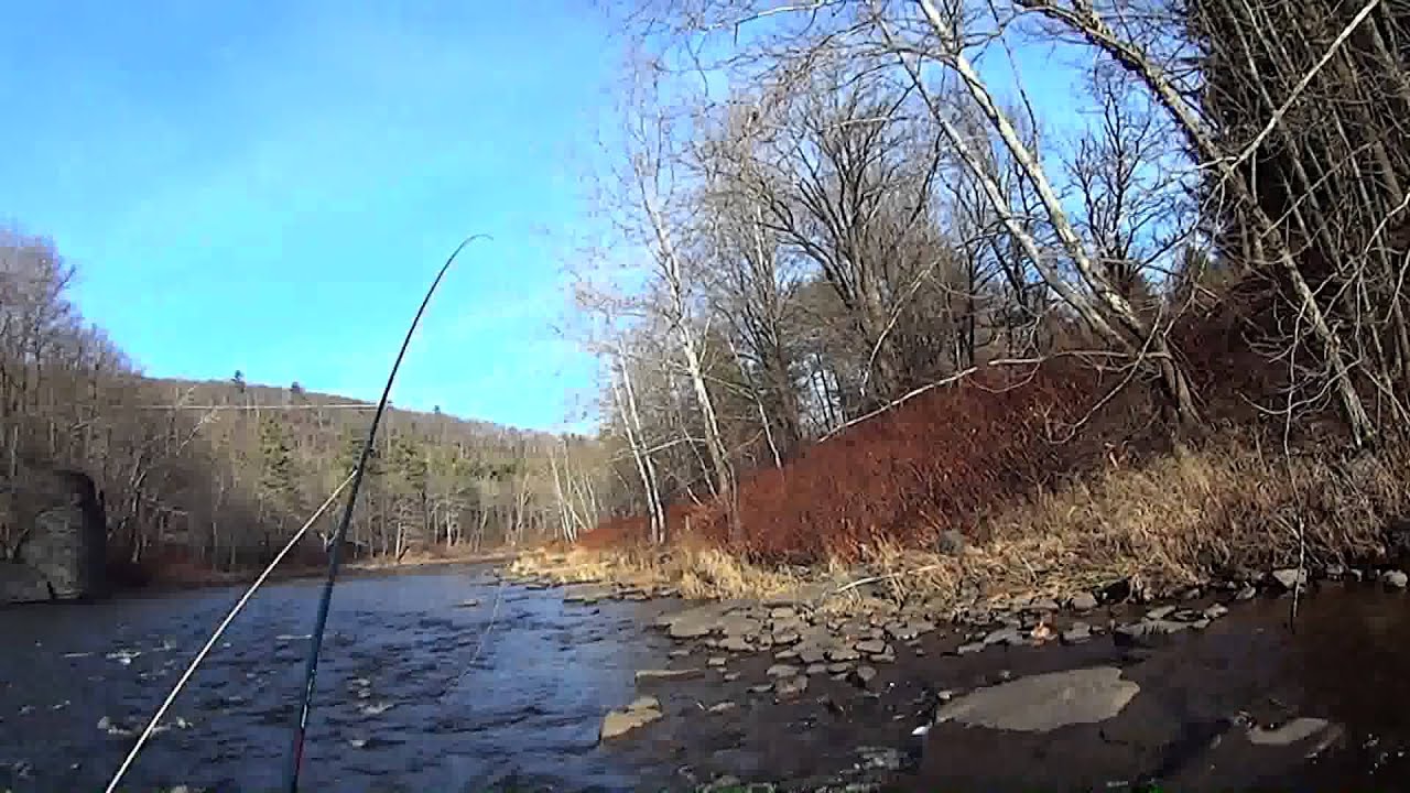 Winter fishing Lackawaxen River YouTube