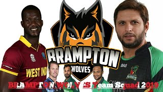 brampton Wolves Team Squad 2019 Global T20 Canada 2019 #GT20 #CandaGlobalT20