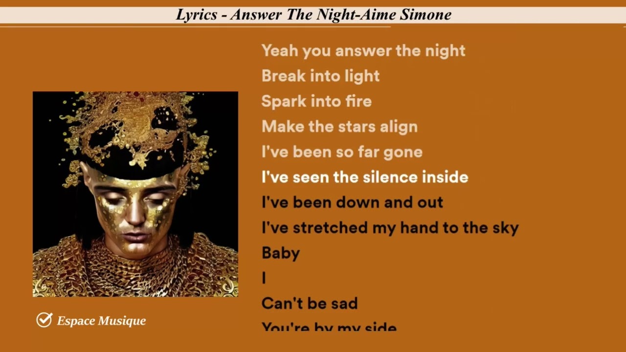 Lyrics   Answer The Night Aime Simone