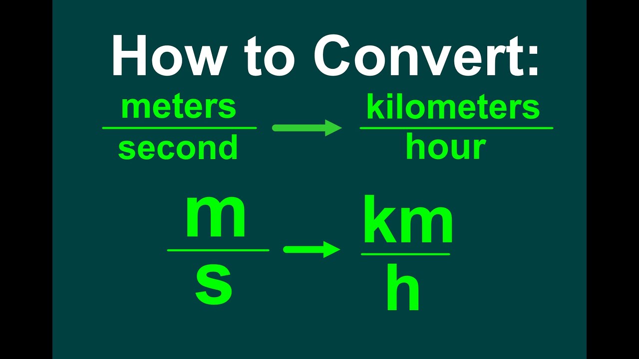 Converting M S To Km H Easy Youtube