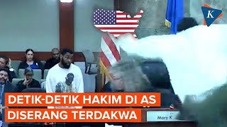 Detik-detik Hakim di AS Diserang Terdakwa Saat di Ruang Sidang