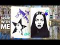 draw with me ☆ cozy sketchbook session, stippling art