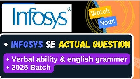 Infosys System Engineer Verbal Ability | January 2025 Actual Questions