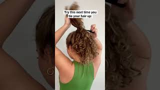 EASY UPDO CURLY HAIRSTYLE   HACK FOR VOLUME 😮