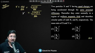 Two particles X and Y having equal charges are being accelerated through the same potential