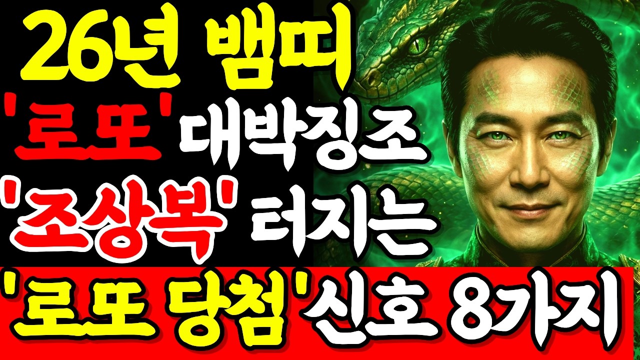 2026년 뱀띠 운세 | 100년에 한 번 조상님이 보내는 가난의 허물 벗고 떼부자 되는 