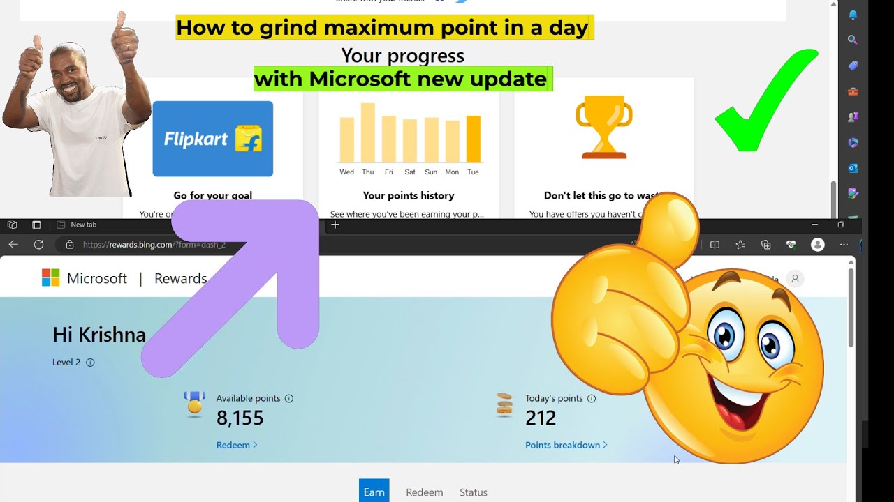 Grinding Microsoft Rewards Microsoft how to grind highest points in a day|| complete review # ...