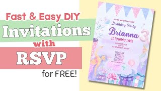 Make DIY Online Party Invitations RSVP-Easy | Canva + CreatEcards | Mom Party Hack | Simple Tutorial