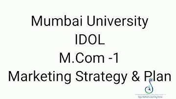 Marketing Strategy & Plan | Sample question paper with solution | M.com-1 IDOL | Mumbai University