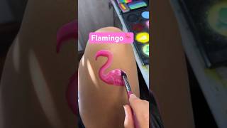 Flamingo painting with facepaint! A tutorial for face painting or this would work with regular paint