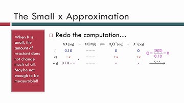 Acid Base Chemistry VI:  The Small X Approximation