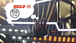 Little Mix get stuck on platform high in the air at Brits after performance